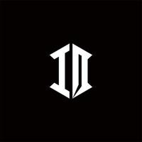 IO Logo monogram with shield shape designs template vector