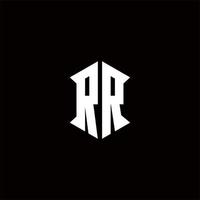 rr logo monograma con proteger forma diseños modelo vector