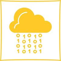 icono de vector de codificación de nube