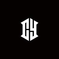 CY Logo monogram with shield shape designs template vector