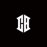 CB Logo monogram with shield shape designs template vector