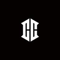 CC Logo monogram with shield shape designs template vector
