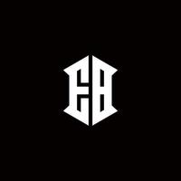 EB Logo monogram with shield shape designs template vector