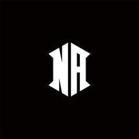 NA Logo monogram with shield shape designs template vector