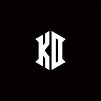 kd logo monograma con proteger forma diseños modelo vector