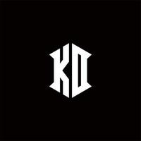 KD Logo monogram with shield shape designs template vector