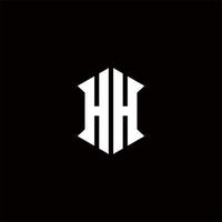 HH Logo monogram with shield shape designs template vector