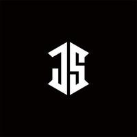 JS Logo monogram with shield shape designs template vector