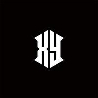 XY Logo monogram with shield shape designs template vector