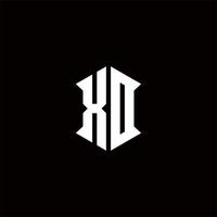 XD Logo monogram with shield shape designs template vector