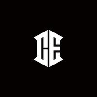 CE Logo monogram with shield shape designs template vector