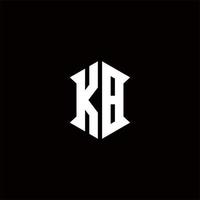 KB Logo monogram with shield shape designs template vector