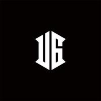 UG Logo monogram with shield shape designs template vector