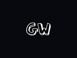 negro blanco gw logo, inicial gw letra logo icono vector