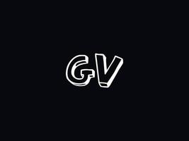 negro blanco gv logo, inicial gv letra logo icono vector