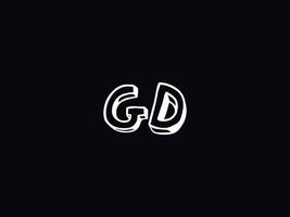 Black White Gd Logo, Initial GD Letter Logo Icon Vector