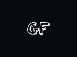 Black White Gf Logo, Initial GF Letter Logo Icon Vector