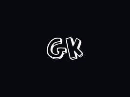 Black White Gk Logo, Initial GK Letter Logo Icon Vector
