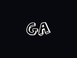 Black White Ga Logo, Initial Ga Letter Logo Icon Vector