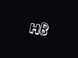 Typography Hb Logo, Creative HB Brush Letter Logo vector