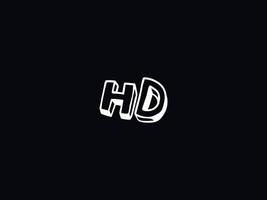 tipografía hd logo, creativo hd cepillo letra logo vector