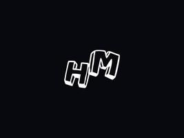 tipografía hm logo, creativo hm cepillo letra logo vector
