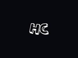 tipografía hc logo, creativo hc cepillo letra logo vector