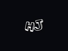 tipografía hj logo, creativo hj cepillo letra logo vector