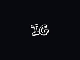 inicial yo G letra logo, negro blanco yo G cepillo logo icono vector valores