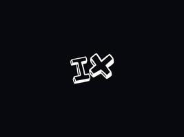 Initial Ix Letter Logo, Black White IX Brush Logo Icon Vector Stock