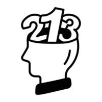 Trendy Mathematical Brain vector