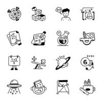 Set of Mathematical Problem Solving Doodles vector