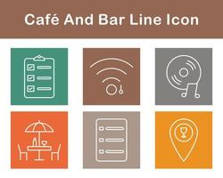 café y bar vector icono conjunto