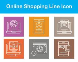 conjunto de iconos de vector de compras en línea