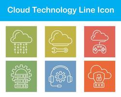 nube tecnología vector icono conjunto