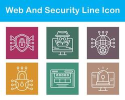 web y seguridad vector icono conjunto