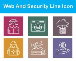 web y seguridad vector icono conjunto