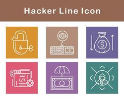 conjunto de iconos de vector de hacker