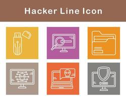 conjunto de iconos de vector de hacker