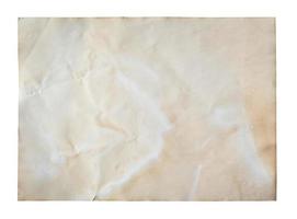 antiguo papel en aislado blanco con recorte camino. foto