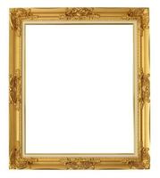 golden frame on isolated white background with clipping path. photo