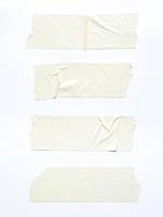 close up of adhesive tape wrinkle set on white background photo
