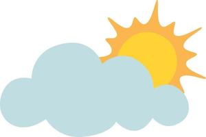 Illustration cloud with sun vector