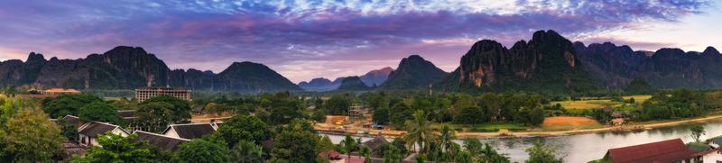 View for panorama in Vang Vieng, Laos. photo