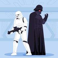 Science Fiction Characters of a Troops Leader and White Trooper vector