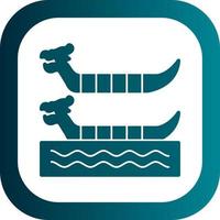 Dragon Boat Racing Vector Icon Design