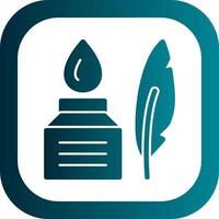 Feather And Ink Vector Icon Design