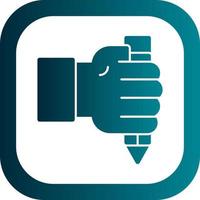 Hand And Pencil Vector Icon Design