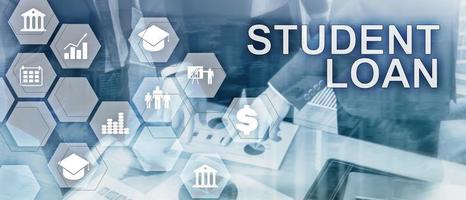 Education costs concept. Financial student background. photo