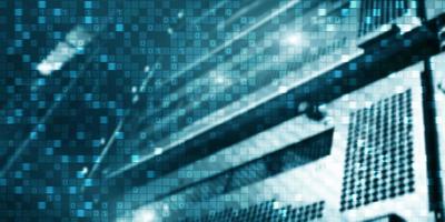 Digital background matrix information technology and internet concept. photo